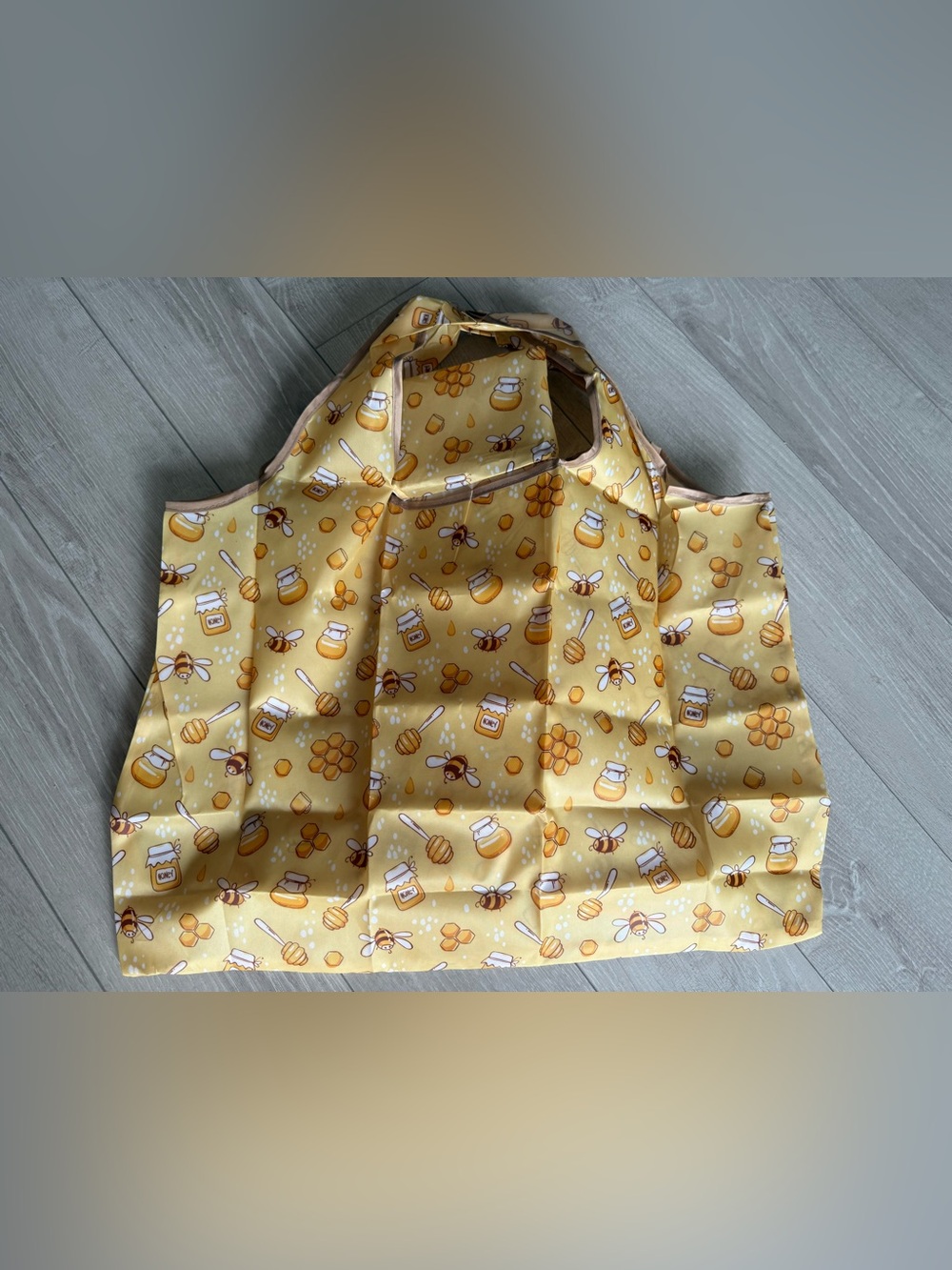 NEW Yellow Honey Bee Patterned Tote Bag 15x20in - Made of Nylon